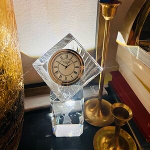 Waterford Crystal Clock with Gold and Silver Details